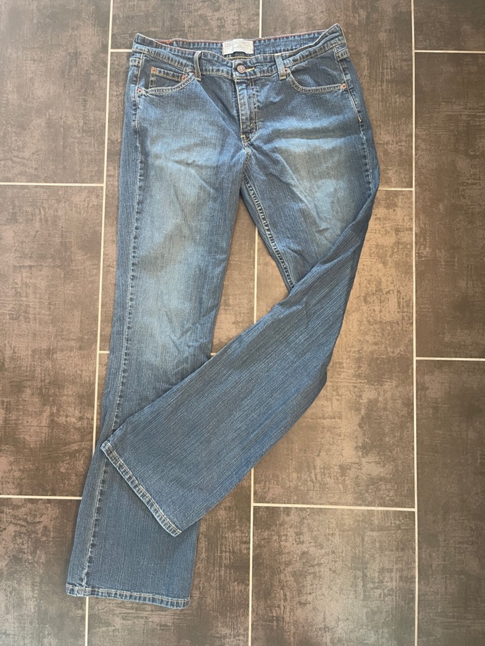 Juniors Levi Strauss Stretch Lowrise Bootcut Midwash Jeans Sz 13 Long